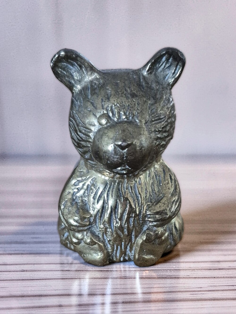 Vintage 2 Inch Brass Bear Weighing 6 Ounces.